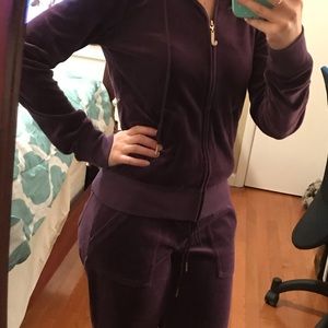 Velvet dark purple Juicy Couture track suit